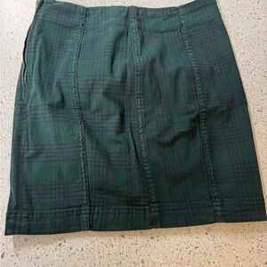 Free People Green Plaid Mini Skirt